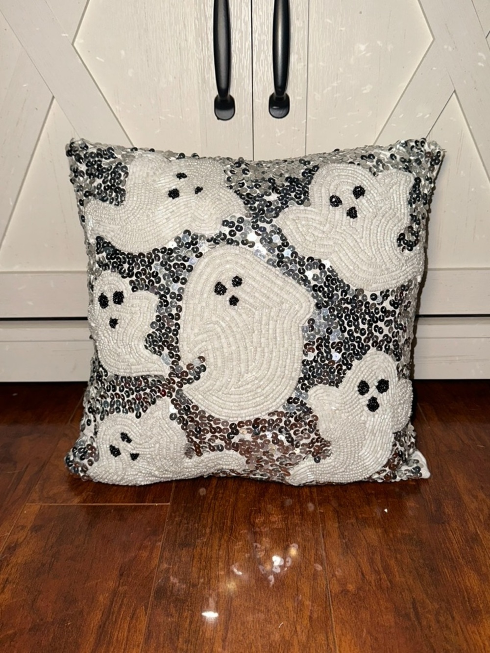 Sequin Ghost Decorative Throw Pillow - Halloween Accent